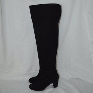 39 8.5 Tila March Black Suede Over the Knee Boots